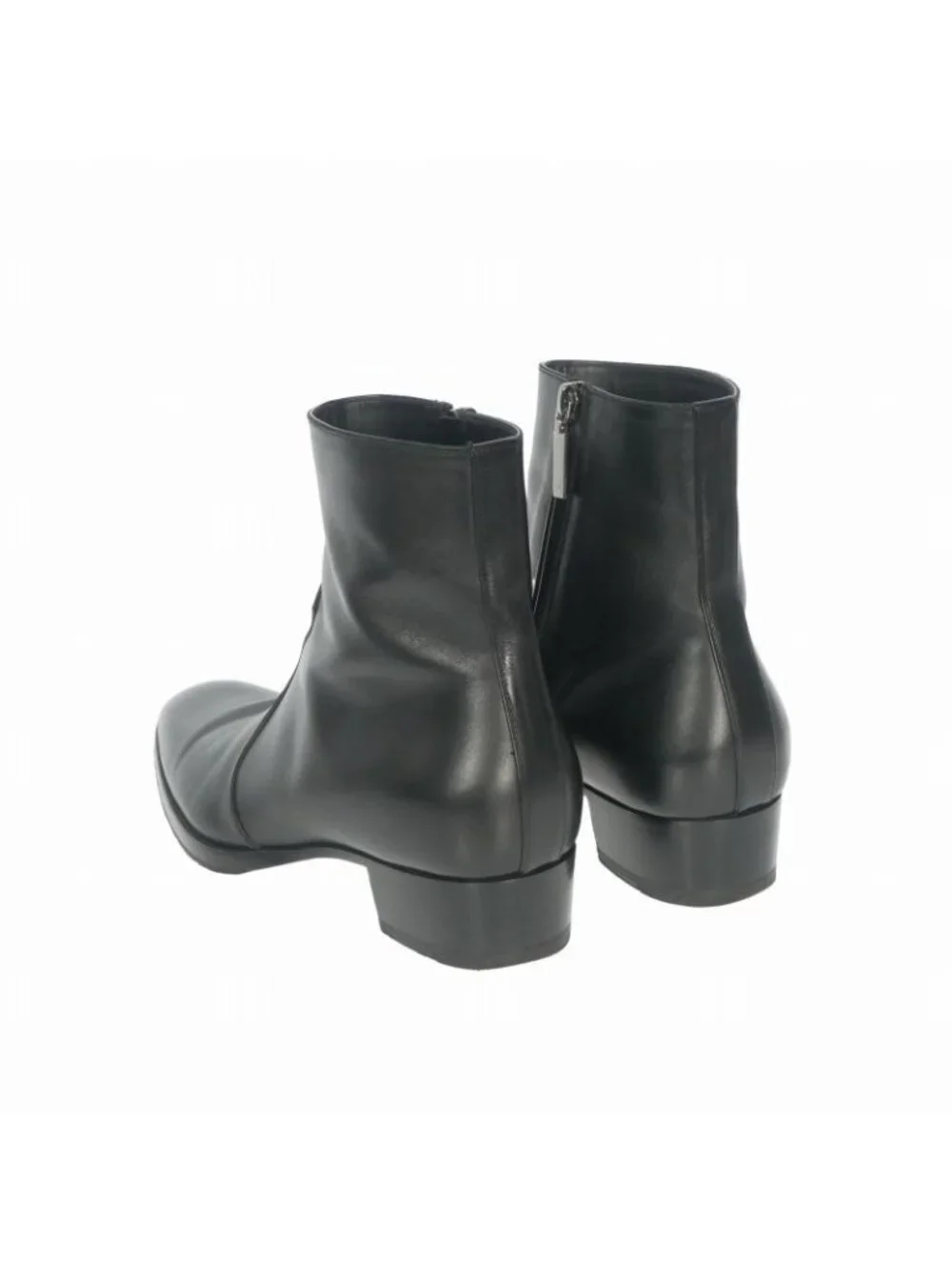 Saint Laurent Paris Wyatt Zipped Boots Leather Side Zip Shoes 41 Black